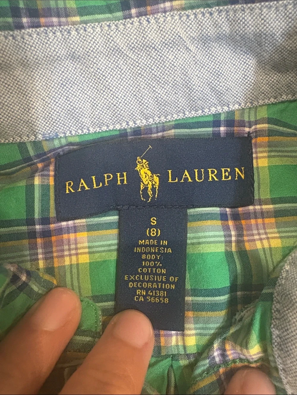 Ralph Lauren Green Plaid Button-Down Shirt